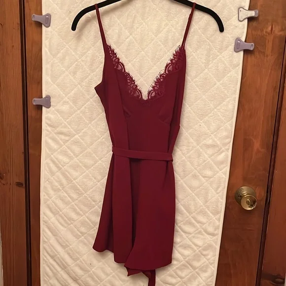 BCBG Maxazria Burgundy Jackie Romper - Picture 5 of 10